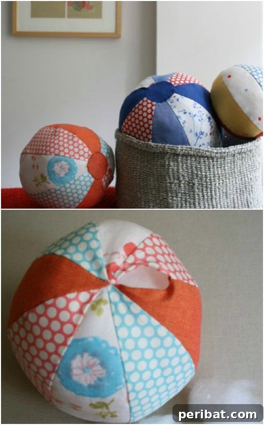 Easy sew fabric beach balls for baby play