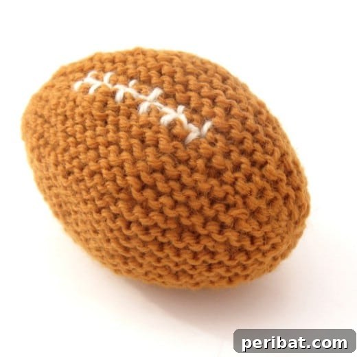 Baby's first crocheted football toy