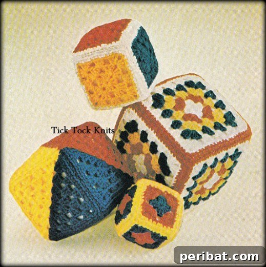 Crocheted granny square blocks for babies