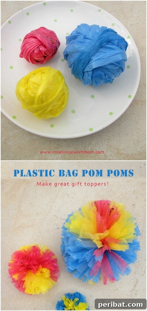Beyond the Bin 30 Ingenious Upcycling Projects for Grocery Bags 23 Upcycled Grocery Bag Pom Poms