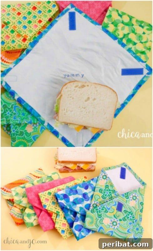 Beyond the Bin 30 Ingenious Upcycling Projects for Grocery Bags 26 Reusable Plastic Bag Sandwich Wraps