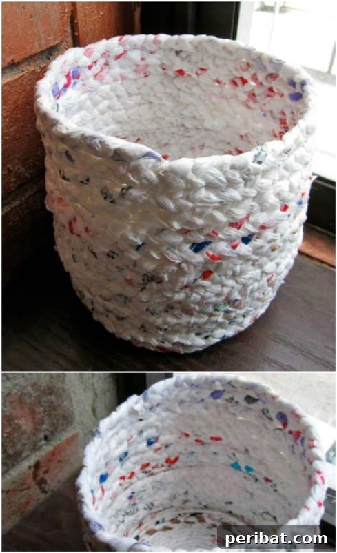 Beyond the Bin 30 Ingenious Upcycling Projects for Grocery Bags 29 Cute Repurposed Plastic Bag Trash Can