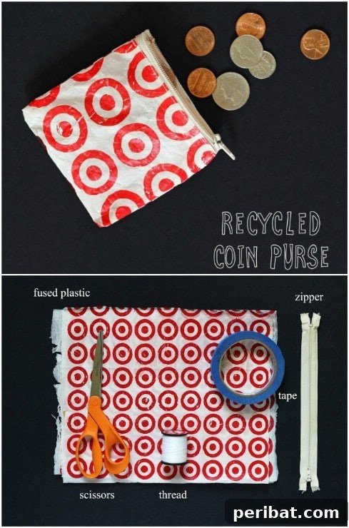 Beyond the Bin 30 Ingenious Upcycling Projects for Grocery Bags 9 Upcycled Plastic Bag Coin Purse