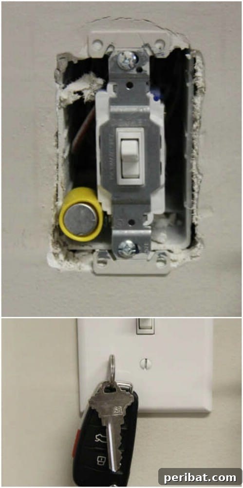30 Creative Makeovers for Your Switch Plate Covers 14 Magnetic Switch Plate Key Holder