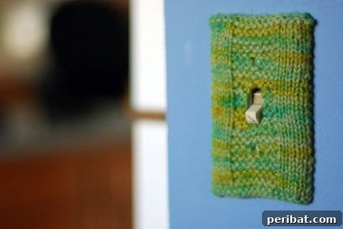 30 Creative Makeovers for Your Switch Plate Covers 15 DIY Knit Switch Plate Cover