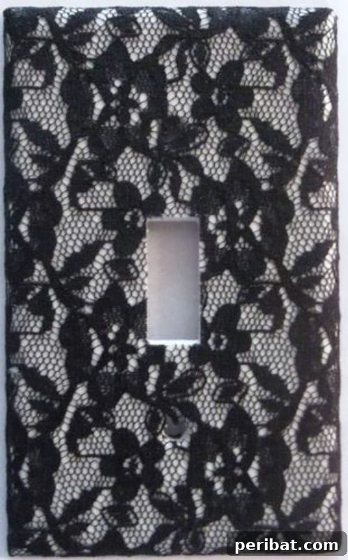 30 Creative Makeovers for Your Switch Plate Covers 16 Lace Covered Switch Plate Cover