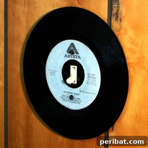 30 Creative Makeovers for Your Switch Plate Covers 19 Music Inspired Record Light Switch Cover
