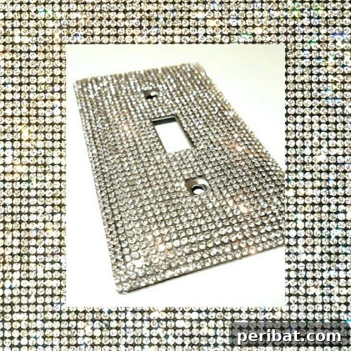 30 Creative Makeovers for Your Switch Plate Covers 20 DIY Rhinestone Covered Light Switch