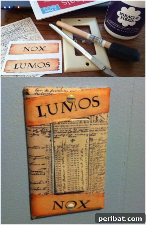 30 Creative Makeovers for Your Switch Plate Covers 3 Book Lover’s Light Switch Cover