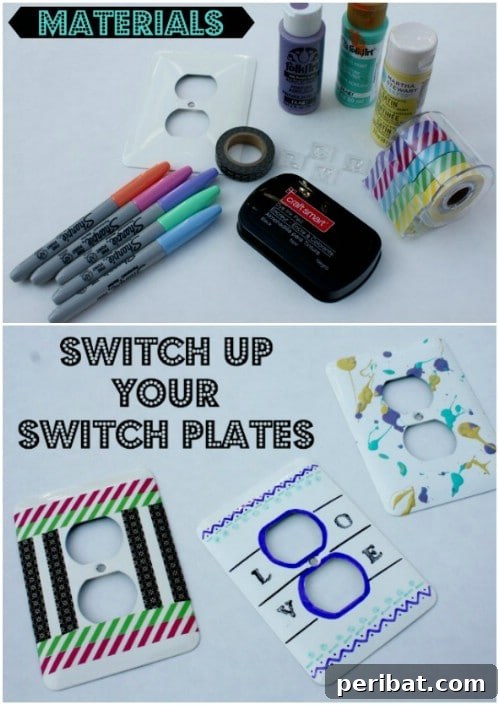 30 Creative Makeovers for Your Switch Plate Covers 23 Sharpie Art Light Switch Cover