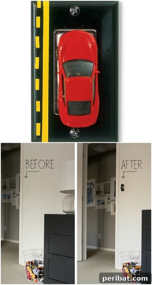 30 Creative Makeovers for Your Switch Plate Covers 29 Whimsical Car Covered Light Switch
