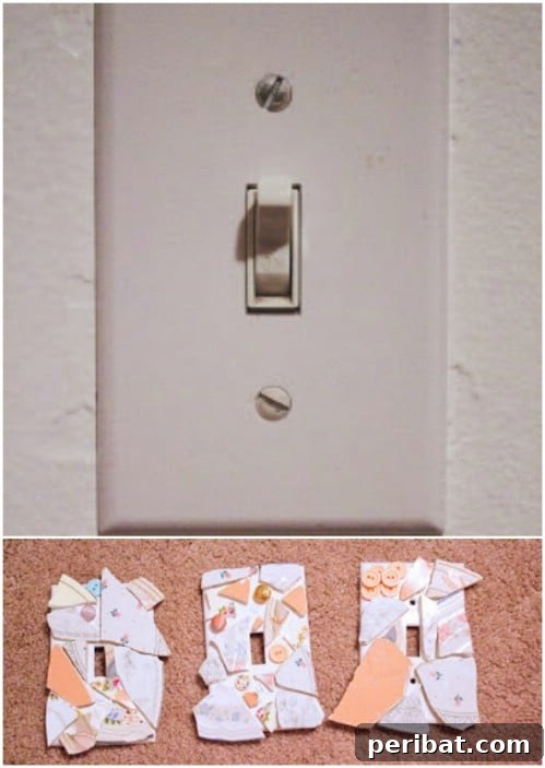 30 Creative Makeovers for Your Switch Plate Covers 30 DIY Vintage Plate Covered Light Switch