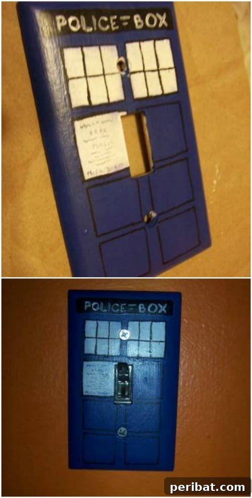 30 Creative Makeovers for Your Switch Plate Covers 5 Dr. Who Inspired Light Switch Cover