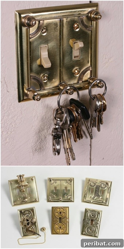 30 Creative Makeovers for Your Switch Plate Covers 8 Steampunk Inspired Light Switch Plates