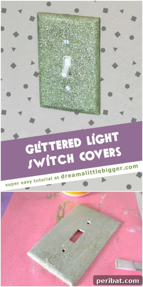 30 Creative Makeovers for Your Switch Plate Covers 10 Glittery Light Switch Covers