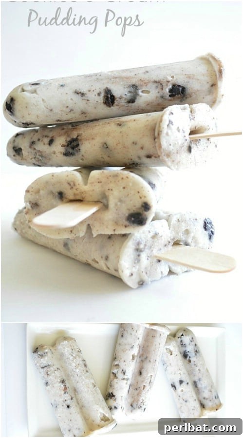 Delicious Homemade Cookies And Cream Pudding Pops