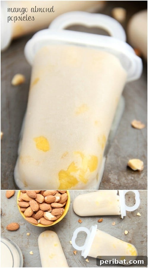 Creamy Mango Almond Ice Pops