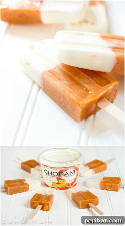 Two Ingredient Creamy Peach Popsicles