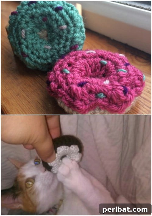 Hook, Line, & Purr: 25 Easy Crochet Projects for Cats 21 Mini Donuts Crochet Cat Toy