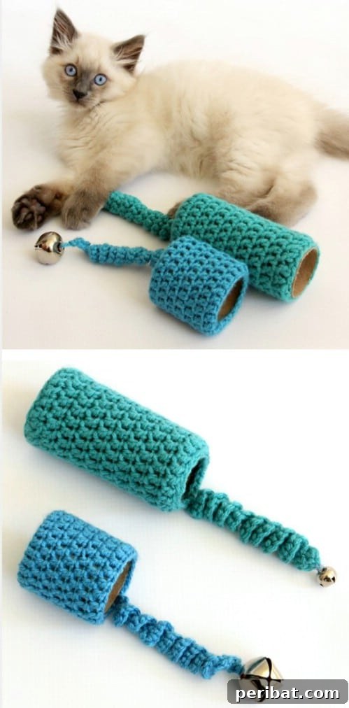 Hook, Line, & Purr: 25 Easy Crochet Projects for Cats 4 Crochet Toy From Toilet Paper Roll