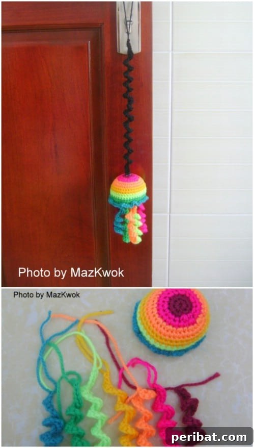Hook, Line, & Purr: 25 Easy Crochet Projects for Cats 7 Crochet Bouncing Rainbow Cat Toy