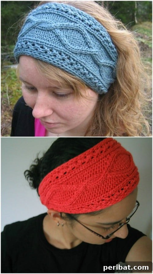 32 Chic and Simple Knit and Crochet Headband Projects 15 Bamboozled Cable Design Knit Headband