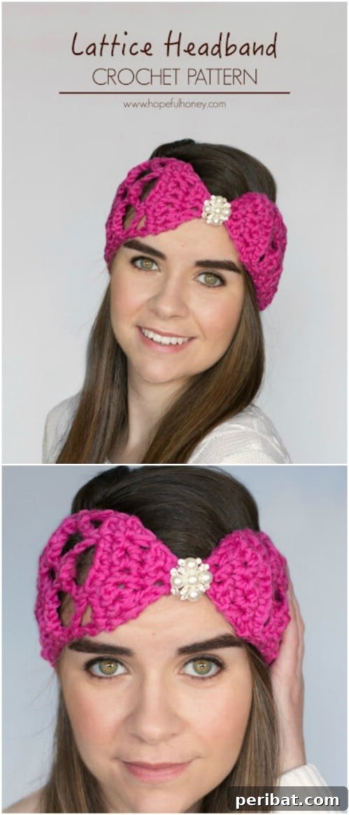 32 Chic and Simple Knit and Crochet Headband Projects 18 Lacy Crocheted Lattice Look Headband
