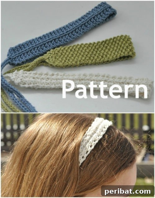 32 Chic and Simple Knit and Crochet Headband Projects 21 Slim Knit Tie On Headbands