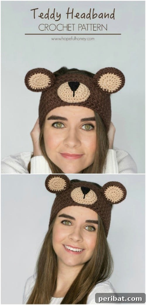 32 Chic and Simple Knit and Crochet Headband Projects 24 Teddy Bear Crochet Headband