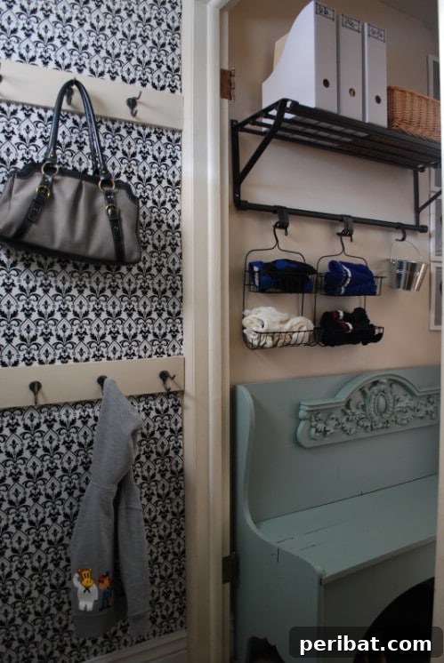 Shower Rack Mud Room Organizing - 150 Dollar Store Organizing Ideas and Projects for the Entire Home