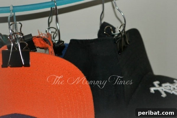 Cheap and Easy Baseball Cap Hanger - 150 Dollar Store Organizing Ideas and Projects for the Entire Home