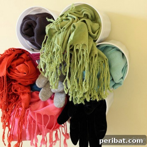 Plastic Cup Scarf Storage - 150 Dollar Store Organizing Ideas and Projects for the Entire Home