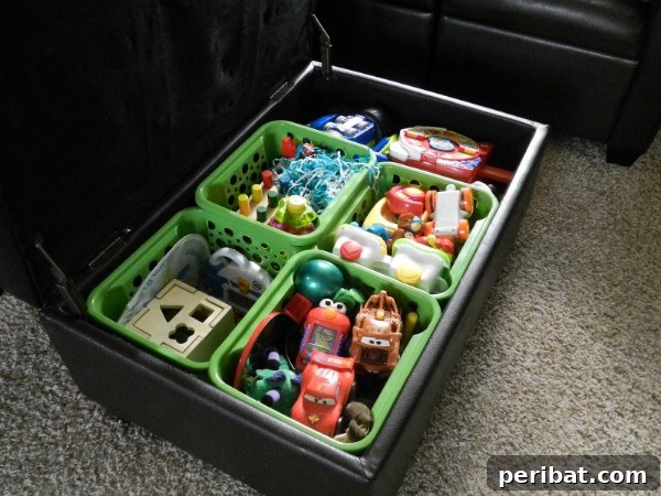 Crates for Toy Box Organization - 150 Dollar Store Organizing Ideas and Projects for the Entire Home