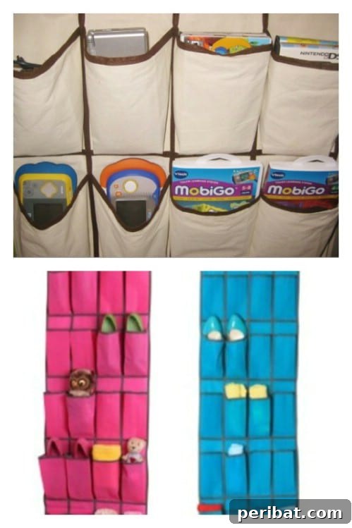 Organize Video Game Accessories with Shoe Hangers - 150 Dollar Store Organizing Ideas and Projects for the Entire Home
