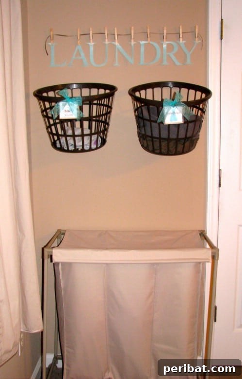 Hanging Laundry Baskets Save Time - 150 Dollar Store Organizing Ideas and Projects for the Entire Home