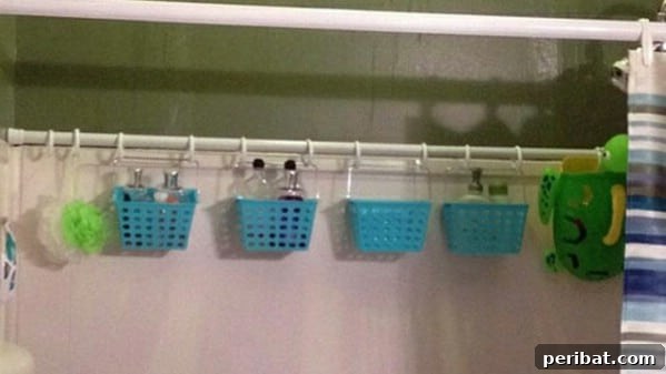 More Shower Storage with A Second Shower - 150 Dollar Store Organizing Ideas and Projects for the Entire Home