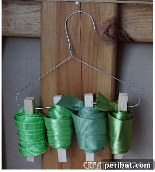 Hang Ribbons for Easy Storage - 150 Dollar Store Organizing Ideas and Projects for the Entire Home