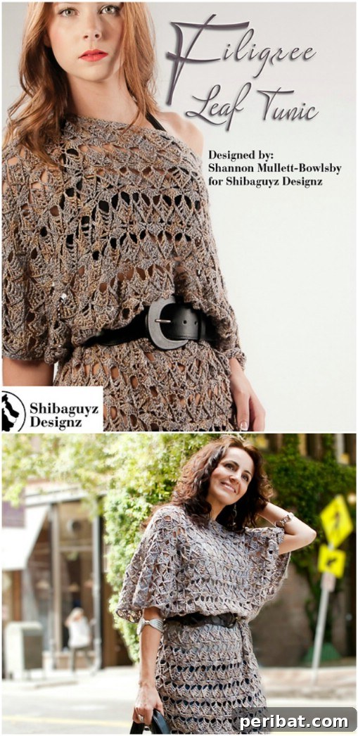 Gorgeous Crocheted Filigree Leaf Tunic