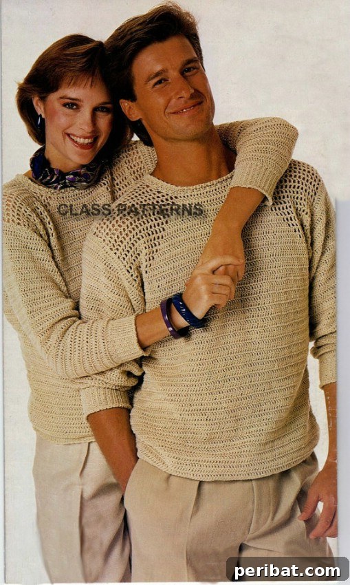 Easy Shoulder Detailed Crocheted Crew Neck 