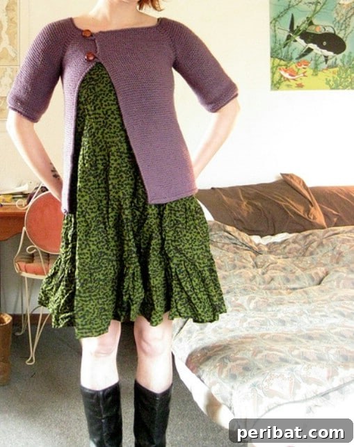 Garter Stitch Swingy Knit Sweater