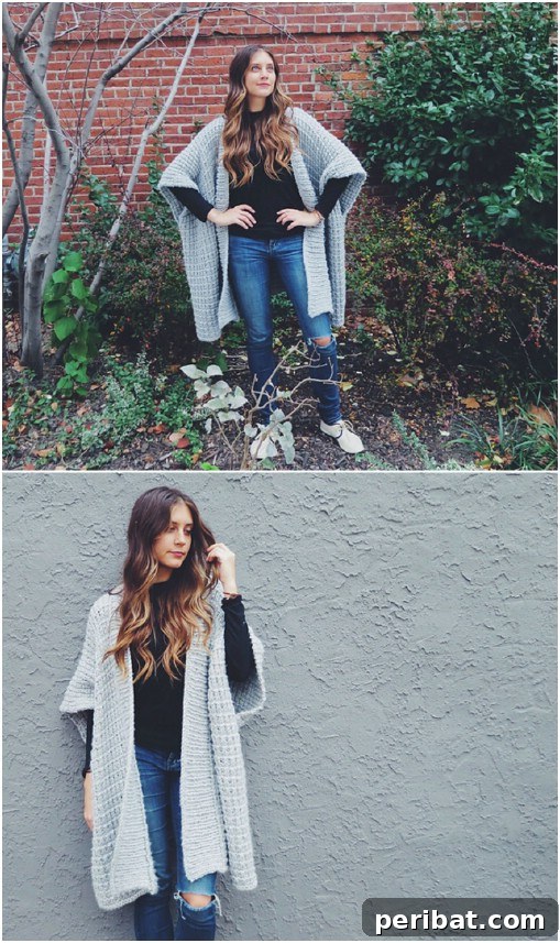 Easy Knit Poncho Sweater