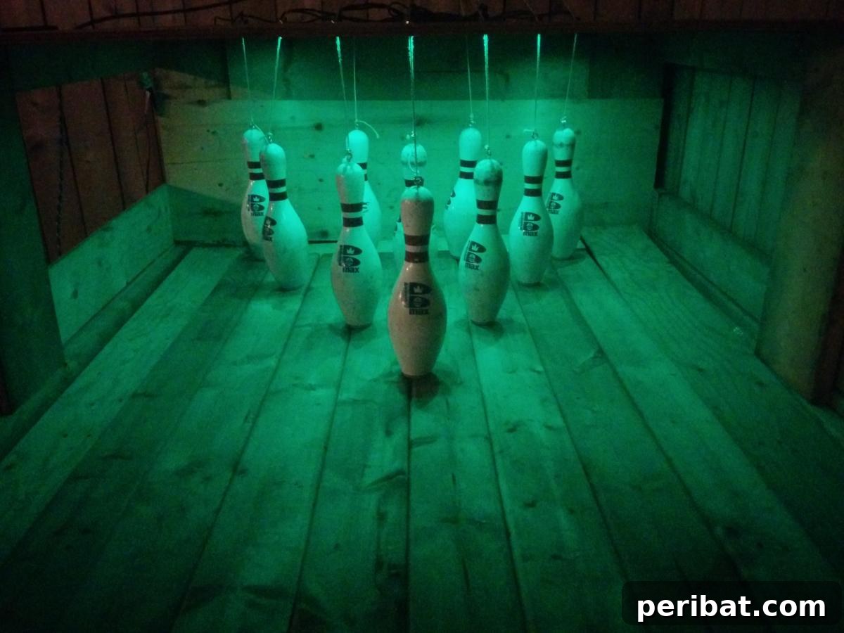 Build Your Own Backyard Bowling Alley for Summer Fun 15 Another angle of the pin deck, highlighting the ball retrieval system.