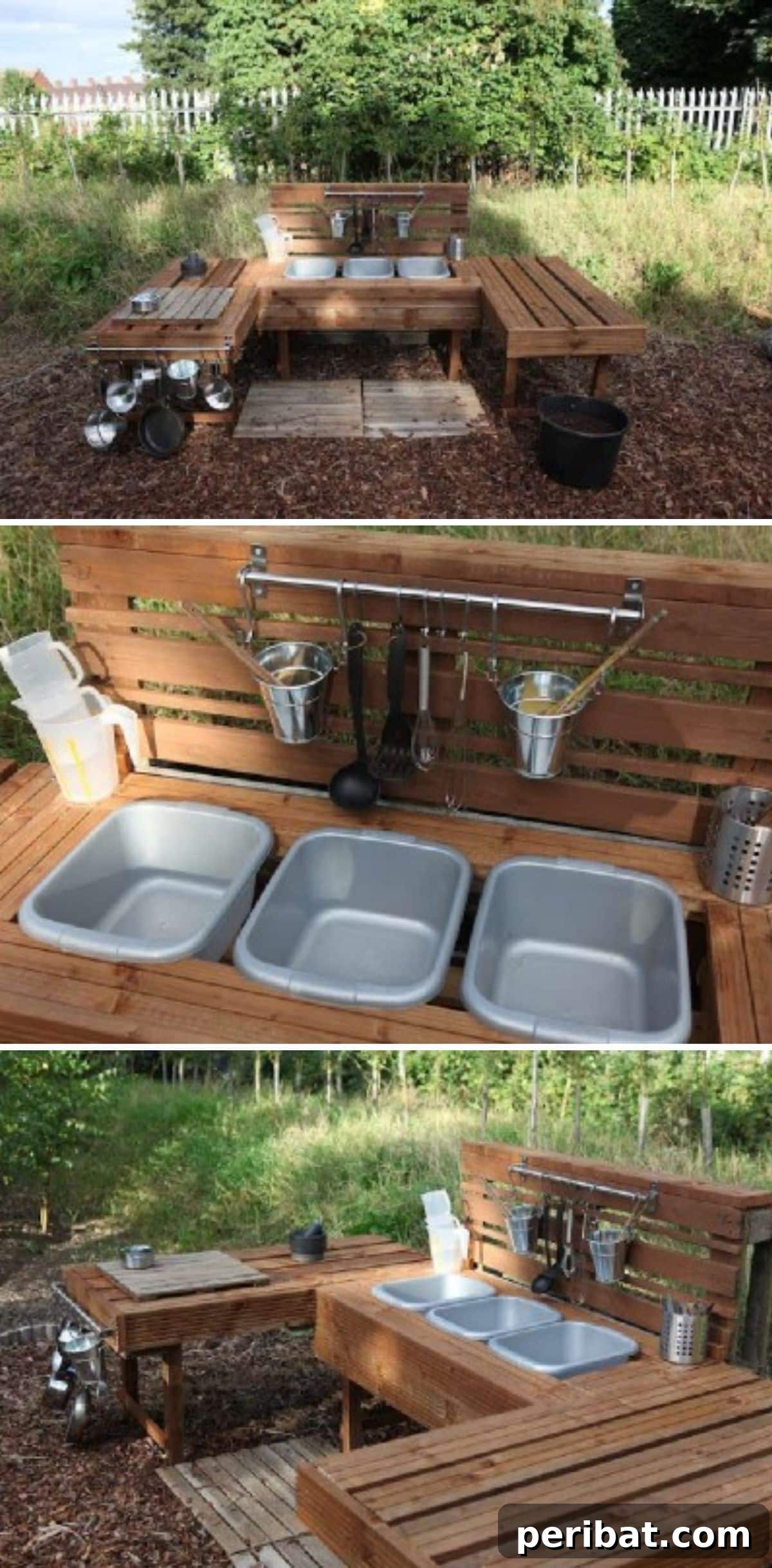 Rustic Kitchen Charm: 10 Brilliant Pallet Furniture DIYs 12 Detailed Pallet Play Kitchen for Children with Realistic Features