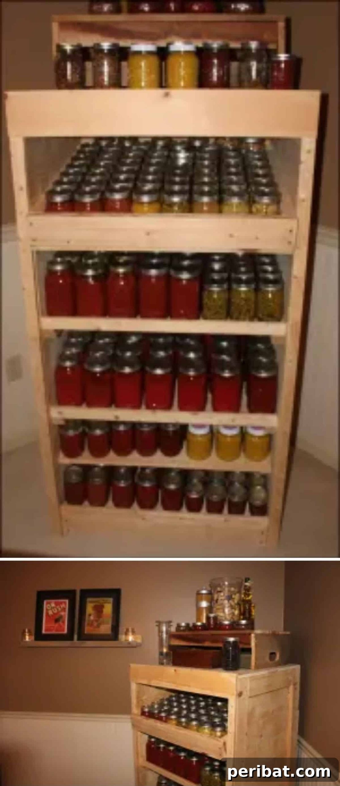 Rustic Kitchen Charm: 10 Brilliant Pallet Furniture DIYs 9 Customizable Pallet Pantry Cupboard for Canning Jars and Home Preserves