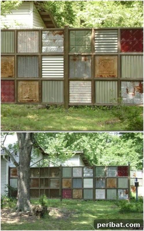 Stunning Fence Decor Ideas to Beautify Your Yard 22 Recycled Metal Fence Decoration Ideas