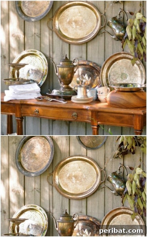 Stunning Fence Decor Ideas to Beautify Your Yard 24 Repurposed Silver Trays as Fence Decor