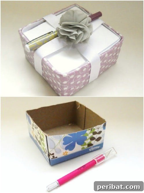 Upcycled Tissue Box Notepad Holder