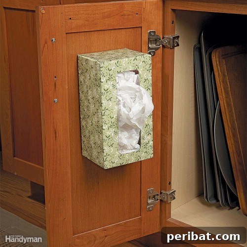 Upcycled Tissue Box Plastic Bag Storage