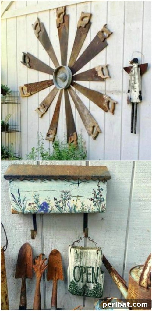 Decorative Flower Art from Upcycled Saws