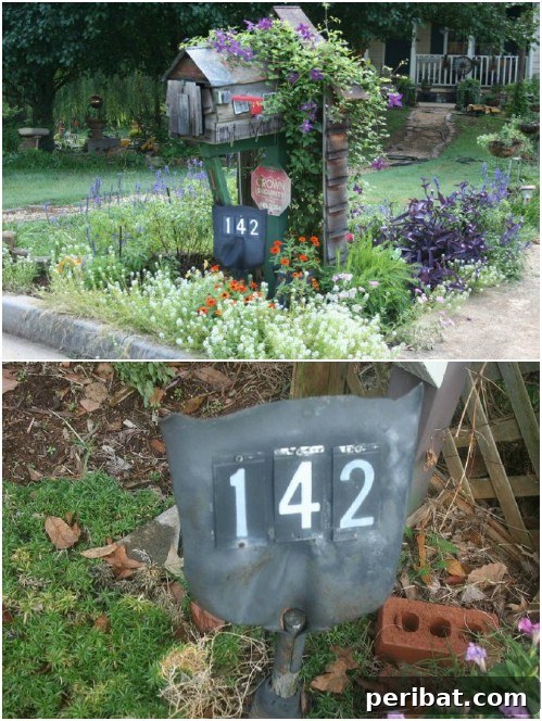 Charming Address Marker from an Upcycled Shovel Head